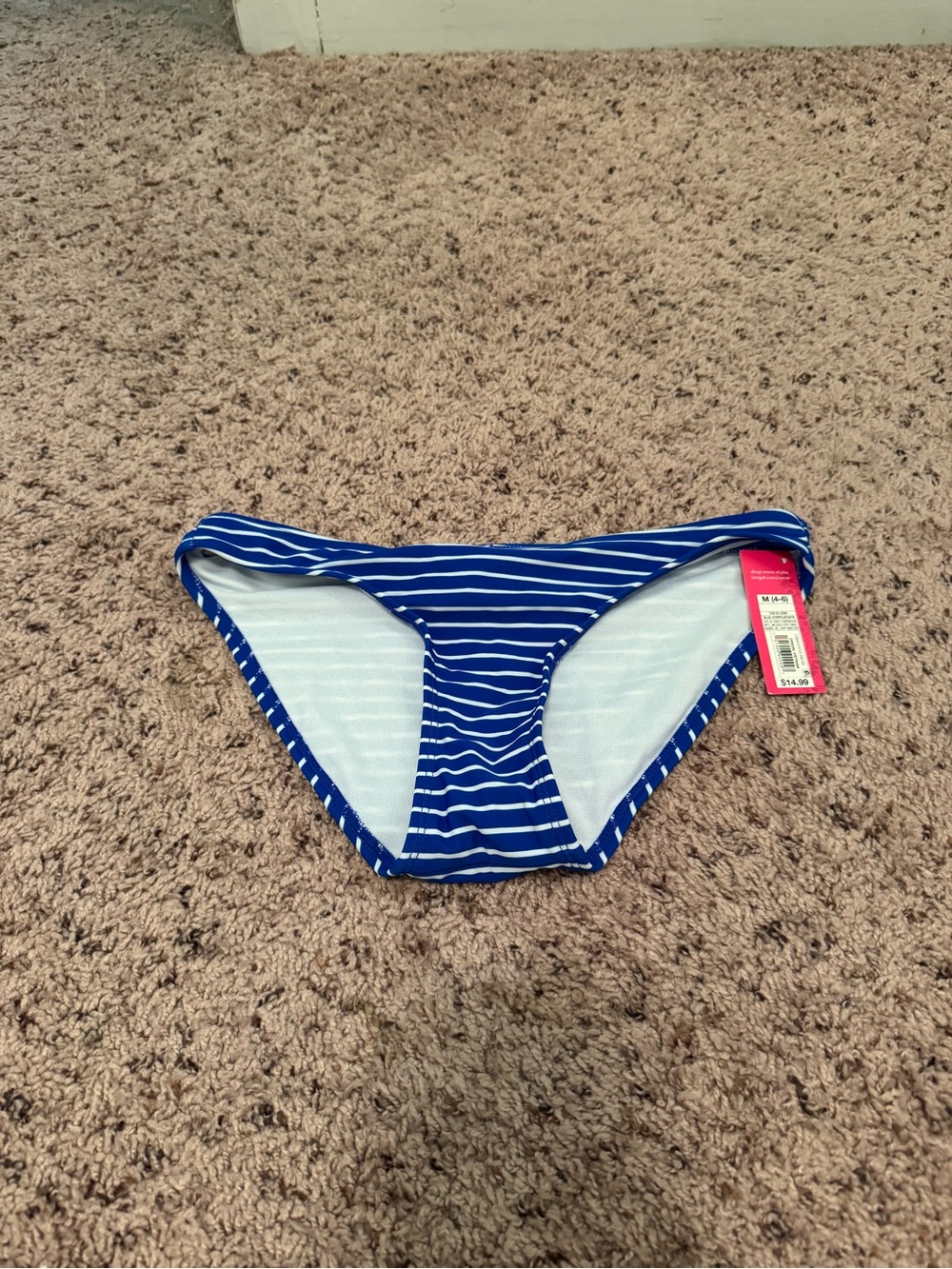 Target Blue and White Striped Bikini Bottom - Women